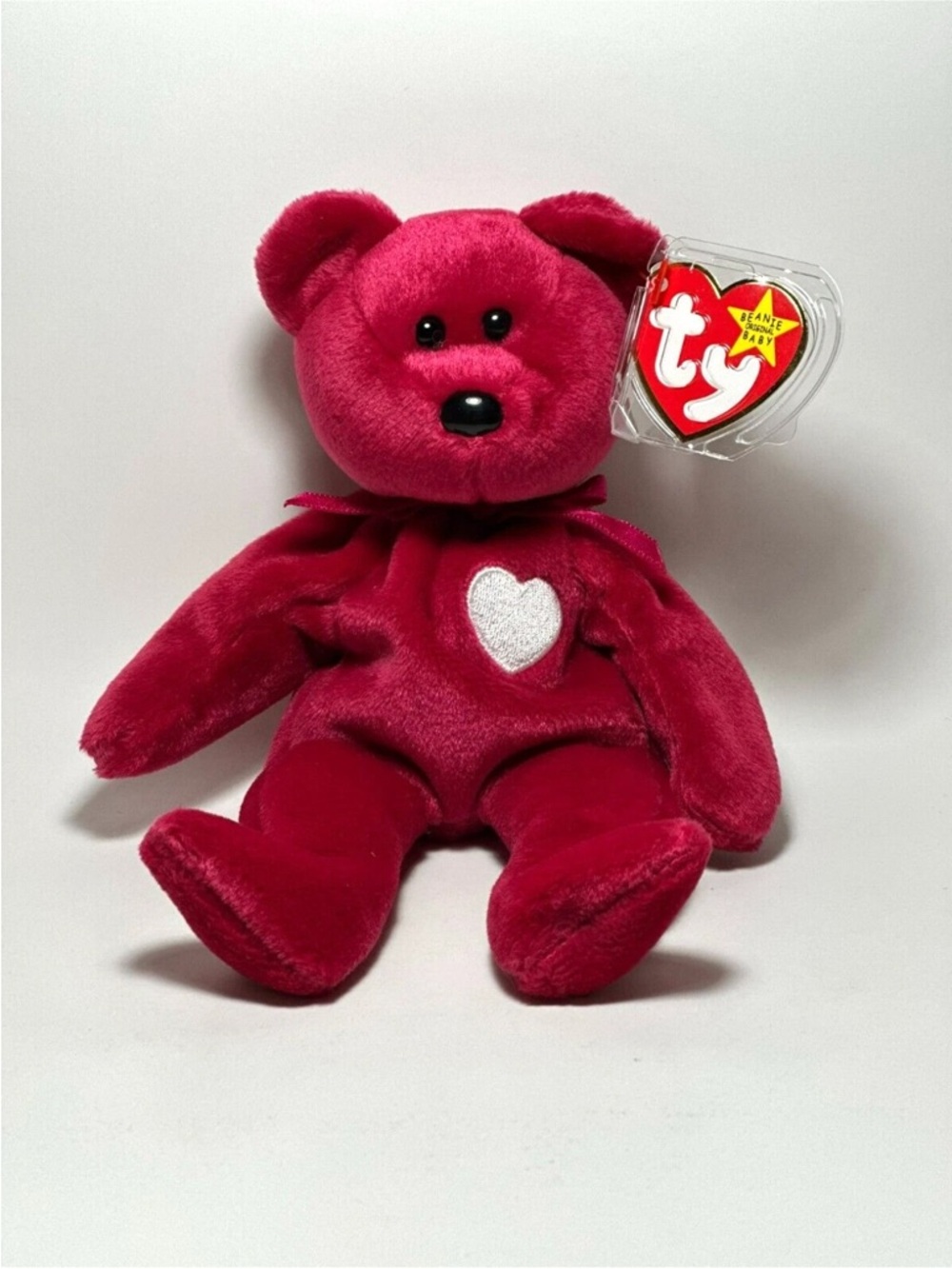 Ty Beanie Baby Valentina Plush Bear - Red Heart Teddy New